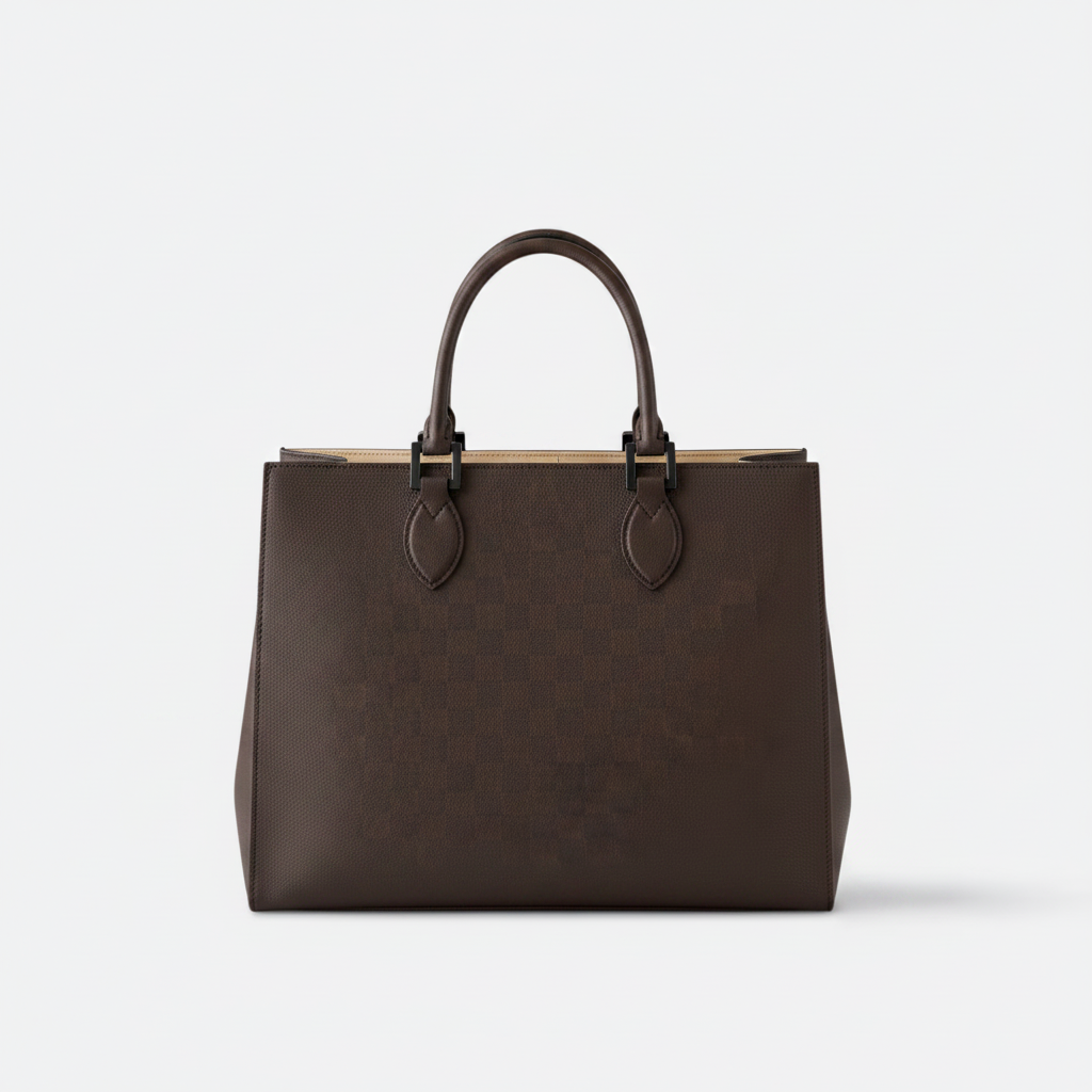 Monogrammed Leather Tote Bag