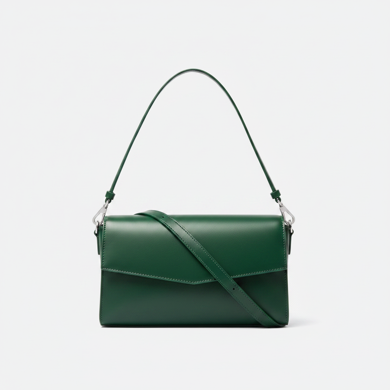 Crocodile Embossed Leather Clutch Bag